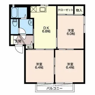 サンモールえん樹B【1階】の間取り