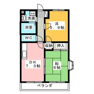 マンション磯田【1階】の間取り