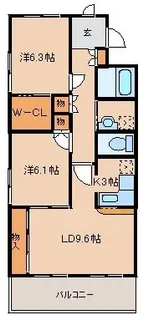 オーブドゥ長山【1階】の間取り
