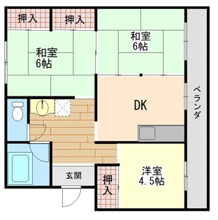 夏吉グリーンハイツ【2階】の間取り