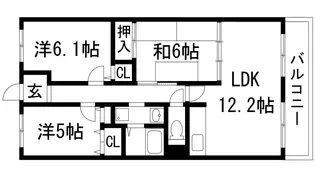 カデット真趣園宝塚【7階】の間取り