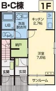 Lucia鬼柳 B棟【1階】の間取り