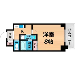 レジュールアッシュ大阪城EAST【6階】の間取り