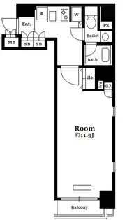 パークウェル市ヶ谷【1階】の間取り