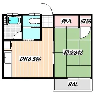 千葉県船橋市東中山2【アパート】の間取り