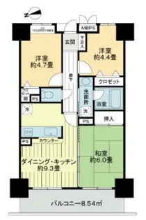ライオンズプラザ松戸中央公園【11階】の間取り
