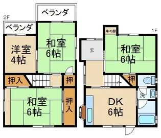 大阪府枚方市池之宮2【一戸建】の間取り