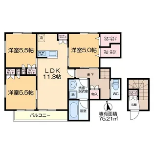 アニマーレ東小岩II【2階】の間取り