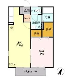 リバーサイドエル B【2階】の間取り