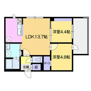 仮)キャトルラヴィ【1階】の間取り