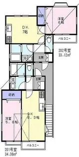 神奈川県逗子市逗子2【アパート】の間取り