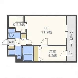 インボイス札幌レジデンス【9階】の間取り