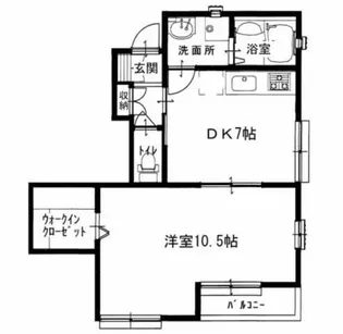 1DKの間取り画像
