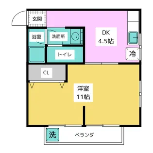コーポ密柑山【3階】の間取り