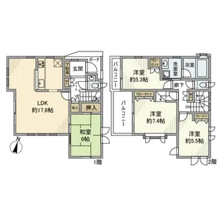 東京都世田谷区北烏山1【一戸建】の間取り