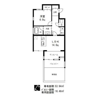 パサージュ陽明【1階】の間取り