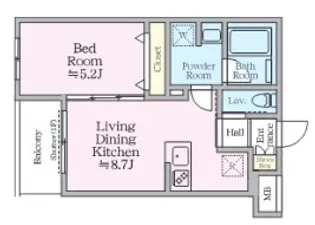 1LDKの間取り画像