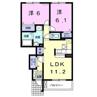 フレ ドゥ バンブ【1階】の間取り
