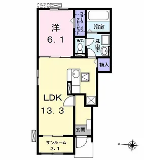 ベラ・ヴィータ【1階】の間取り