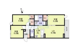 セレスティア西ヶ原【1階】の間取り