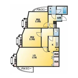 東京都足立区西保木間1【マンション】の間取り