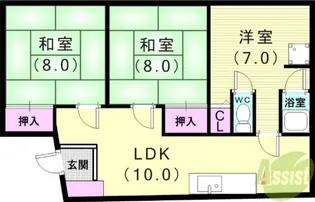 オオタニサンクレバー【3階】の間取り