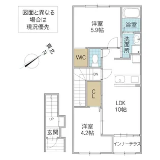仮)那珂市菅谷字江向東新築アパート【2階】の間取り