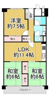 甲東園パークマンション【5階】の間取り