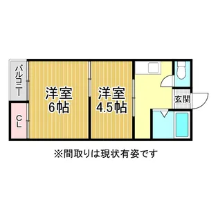 マンション諏訪山【3階】の間取り