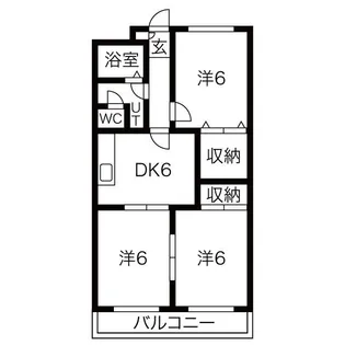 グランデ住吉B【3階】の間取り