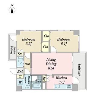 ニュープロスパー【8階】の間取り