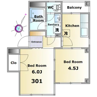 葵コーポ【3階】の間取り