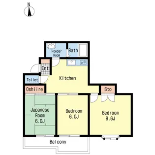 ロキシー・レーヴA【2階】の間取り
