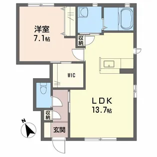 サニーコート B棟【1階】の間取り