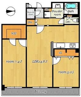 コアマンション辛島公園ゼクシス【2階】の間取り