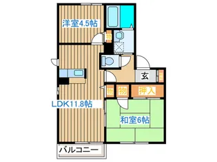 ヨーデンソレアードA【2階】の間取り