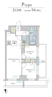 Brillia ist 池尻大橋【6階】の間取り