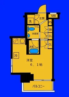 プレミアムキューブ横浜反町【5階】の間取り
