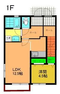 カメリア赤木【1階】の間取り