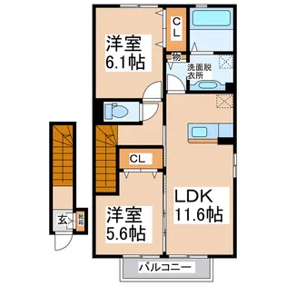 ルグランコートA【2階】の間取り