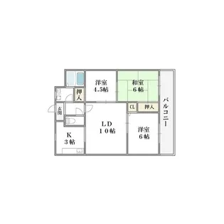 メルベーユ武庫川【6階】の間取り