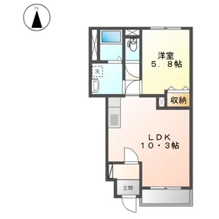 ヴァンベール 臼杵【1階】の間取り