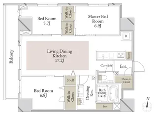 スカイテラス南大塚(完成済)【9階】の間取り