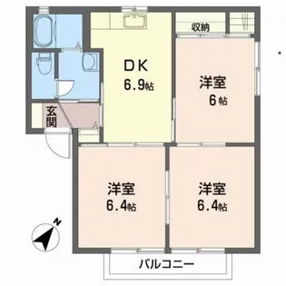 サンハイム あおい【2階】の間取り