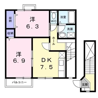 アトラスD【2階】の間取り