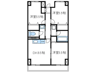 スカイコート【3階】の間取り