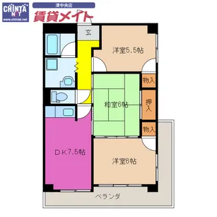 西丸之内パークマンション【6階】の間取り