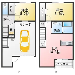 仮称 宝神二丁目連家轟の間取り