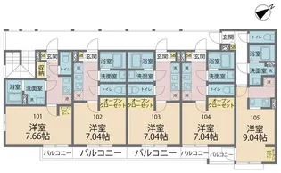 カインドネス矢部【1階】の間取り