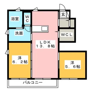 アザレアA棟【1階】の間取り
